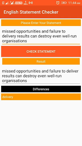 English Statement Checker ekran görüntüsü