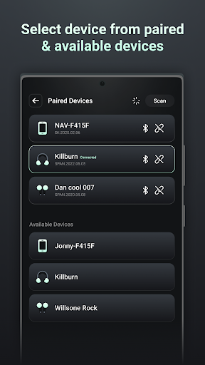 Bluetooth volume controller ekran görüntüsü