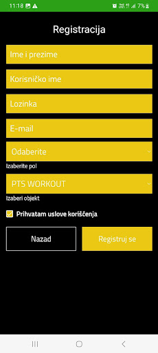 PTS Workout ekran görüntüsü