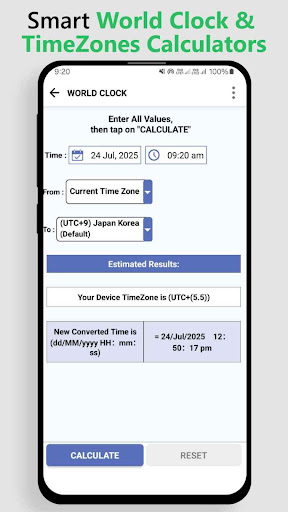 World Clock & TimeZones Tool ekran görüntüsü