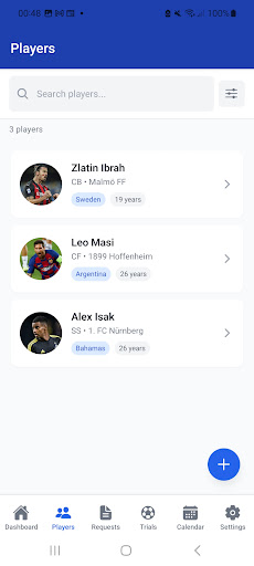 ScoutHub for football agents ekran görüntüsü