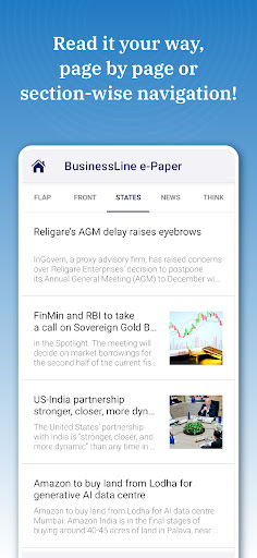 The Hindu BusinessLine ePaper ekran görüntüsü