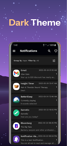 Notification History - Backup ekran görüntüsü