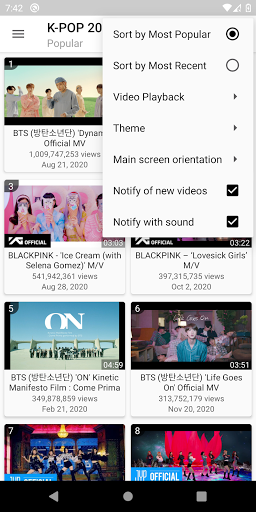K-POP Tube Popüler Videolar ekran görüntüsü