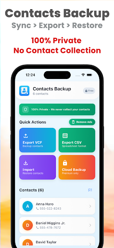 Contacts Backup ekran görüntüsü