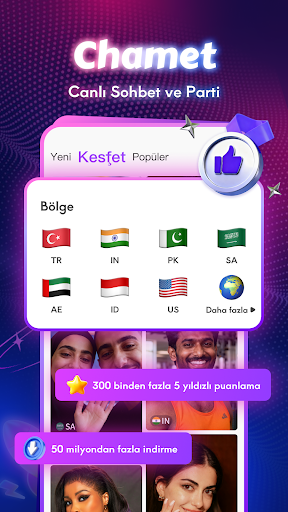 Chamet - Canlı Sohbet ve Parti ekran görüntüsü