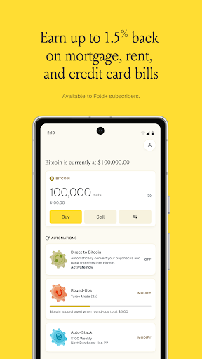 Fold: Bitcoin Personal Finance ekran görüntüsü