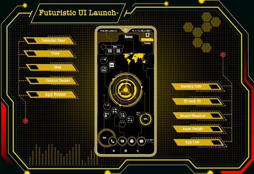 Futuristic UI Launcher ekran görüntüsü