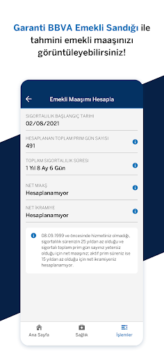 Garanti BBVA Emekli Sandığı ekran görüntüsü