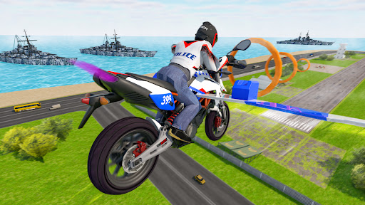 Flying Motorbike Police Games ekran görüntüsü