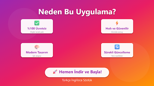 Türkçe İngilizce Sözlük ekran görüntüsü