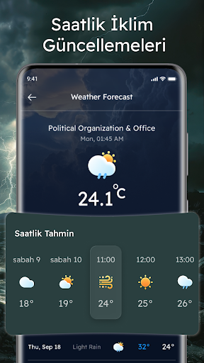 Canlı hava durumu tahmini ekran görüntüsü