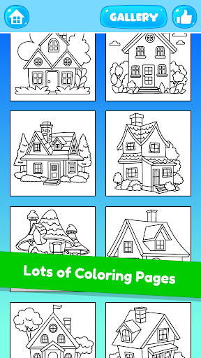 Kids Glitter House Coloring ekran görüntüsü