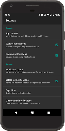 Recent Notification ekran görüntüsü