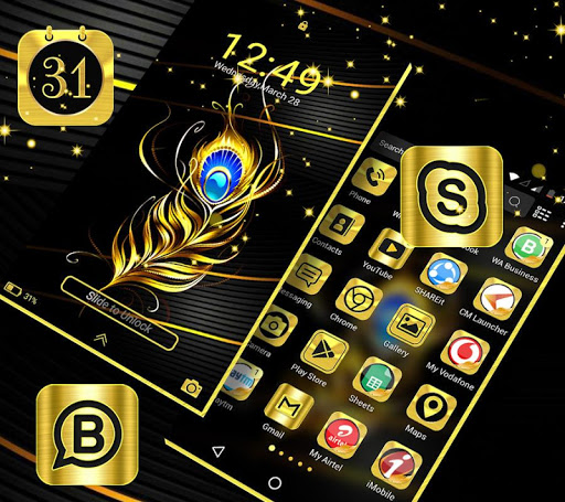 Gold Feather Launcher Theme ekran görüntüsü