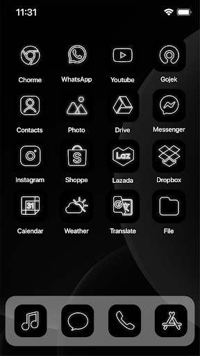Wow Black or White - Icon Pack ekran görüntüsü