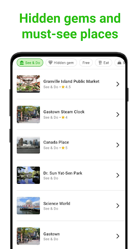 Vancouver SmartGuide ekran görüntüsü