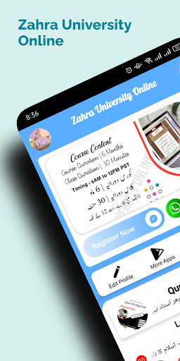 Zahra University Programs ekran görüntüsü