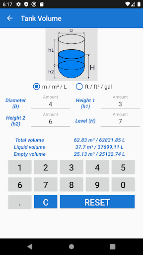 Tank Volume Calculator ekran görüntüsü