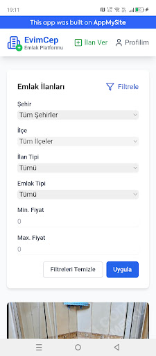 EvimCep - Emlak İlan ekran görüntüsü