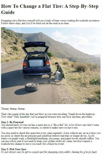 How to Change a Tire ekran görüntüsü