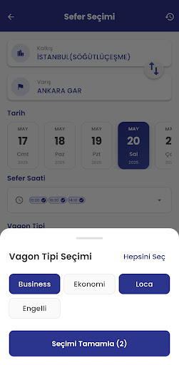 Tren Bilet Alarm: Koltuk Alarm ekran görüntüsü