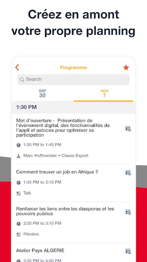 Classe Export Evenements ekran görüntüsü