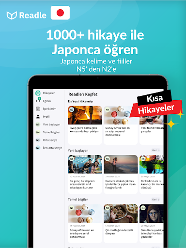 Readle Japonca Öğren: N5-N2 ekran görüntüsü