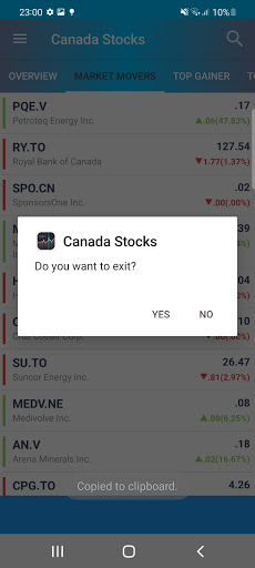 Canada Stocks ekran görüntüsü