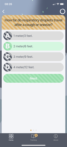 UNCOVID-19 e-learning ekran görüntüsü