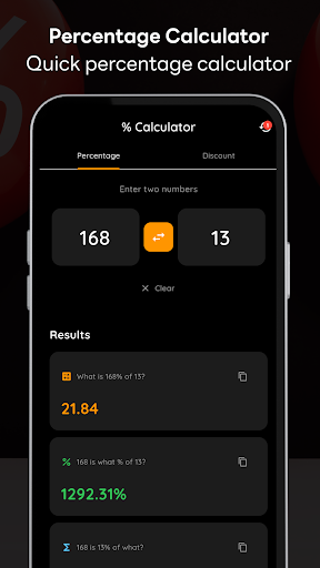 Percentage Calculator ekran görüntüsü