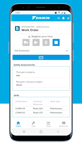 Daikin Service Manager (DSM) ekran görüntüsü