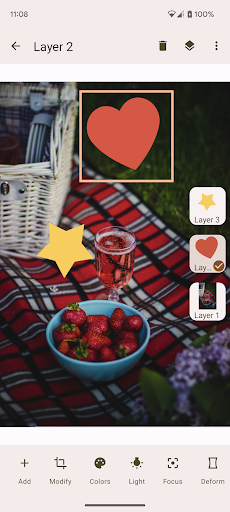 Oojao multi layer photo editor ekran görüntüsü