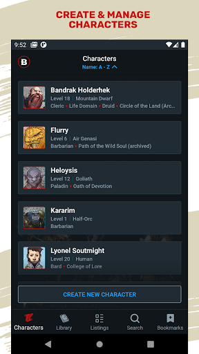 D&D Beyond ekran görüntüsü