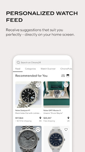 Chrono24: Saat pazar yeri ekran görüntüsü