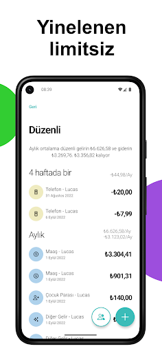Monee Gelir Gider Takip Budget ekran görüntüsü