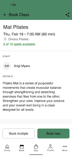 Omara Pilates ekran görüntüsü