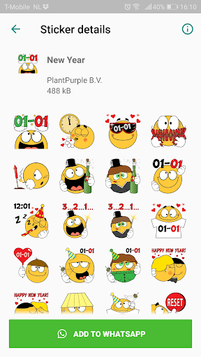 Emojidom Noel, Yeni Yıl etiket ekran görüntüsü