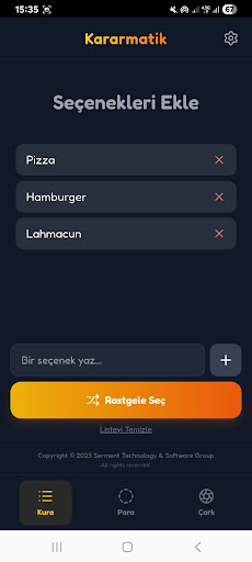 Kararmatik ekran görüntüsü