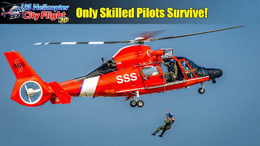 US Helicopter City Flight 3D ekran görüntüsü