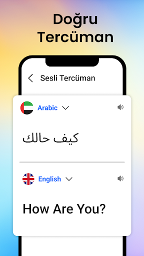 Tüm dillerde sesli tercüman ekran görüntüsü