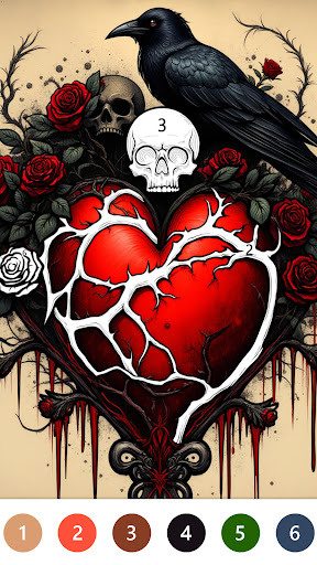 Macabre Color Paint By Number ekran görüntüsü