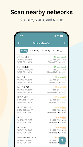 WiFi Analyzer ekran görüntüsü
