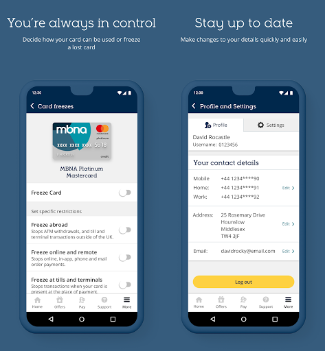 MBNA Mobile App ekran görüntüsü