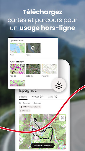 OpenRunner : cartes vélo rando ekran görüntüsü