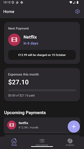 OctoSubs: Subscription Manager ekran görüntüsü