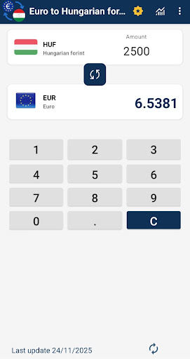 Euro to Hungarian forint ekran görüntüsü