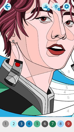 KPOP Idol Coloring by Numbers ekran görüntüsü
