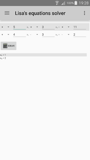 Lisa's equation solver ekran görüntüsü