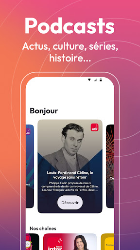 Radio France : radios, podcast ekran görüntüsü
